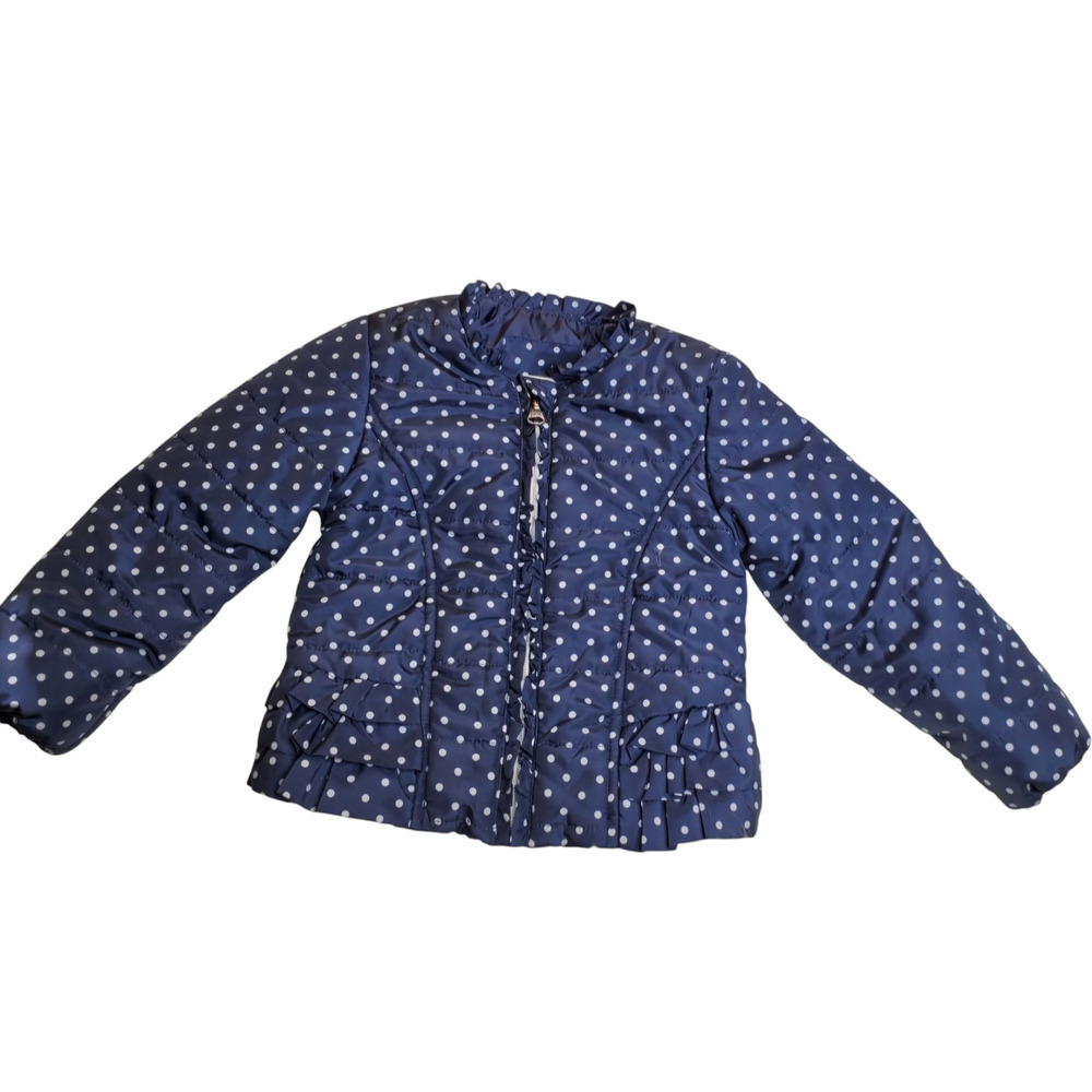 C&California Blue Polkadot‎ Ruffle Girl's Jacket Size: 2t